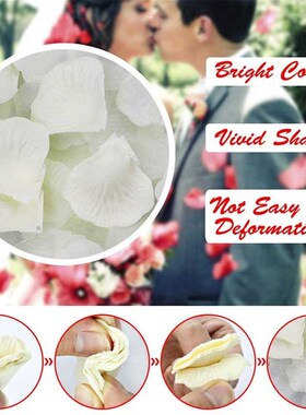 500/1000pcs White Rose Petals Artificial Romantic Silk Rose