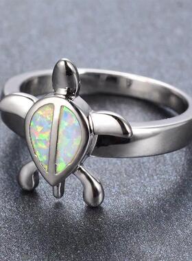 Elmosa fashion turtle opal ring female fashion ins niche des