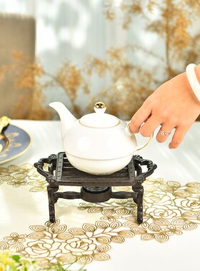 Sungmor茶道蜡烛加热温茶器 铸铁围炉煮茶炉暖茶器隔热保温架底座