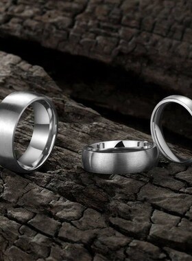 Tigrade 4/6/8mm Brushed Simple Silver/Black Color Titanium R