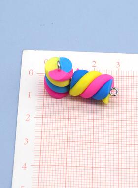 10pcs/Lots Colorful Gummy Earring Resin Charms Cute Macaron