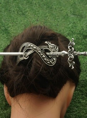 Retro Viking Celtic Dragon Hairpin Sword Hair  For Women Jew