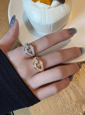 Horseshoe buckle ring female ins fashion tend all-match ligh