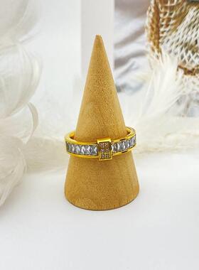 New female micro diamond ring full diamond electroplating 18