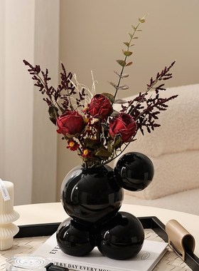 奶油风花瓶摆件客厅插花卧室玄关电视柜创意家居陶瓷工艺品