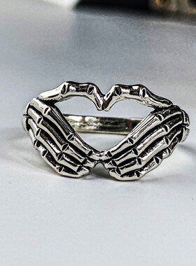 LATS Silver Color Trend Punk Rock Vintage Creative Skeleton