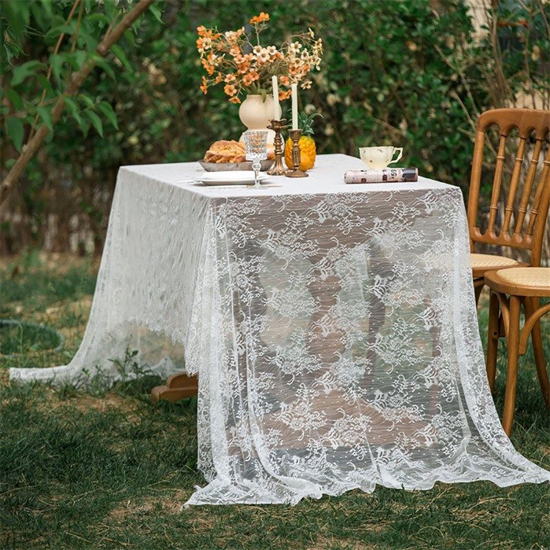 新款白色蕾丝桌布法式婚礼长方形桌布小清新桌布茶几盖巾摄影布艺,淘宝优惠券,粉丝福利购,淘宝优惠卷