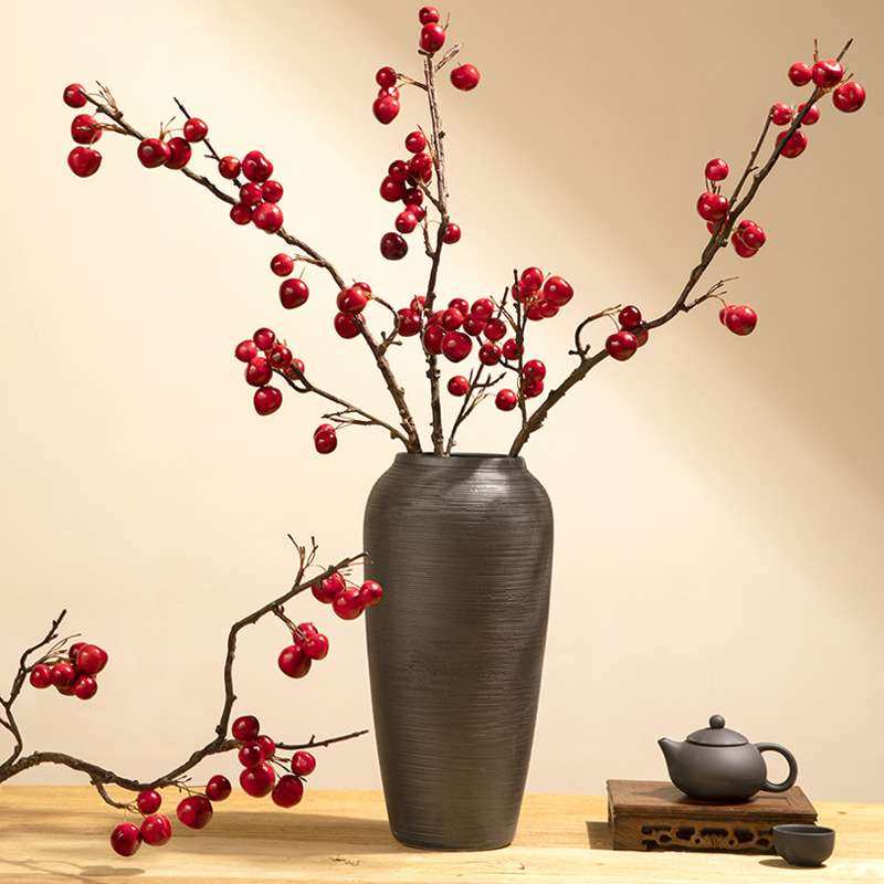 粗陶复古拉丝陶罐陶瓷花瓶摆件客厅插干花家居民宿样板间装饰摆件,淘宝优惠券,粉丝福利购,淘宝优惠卷