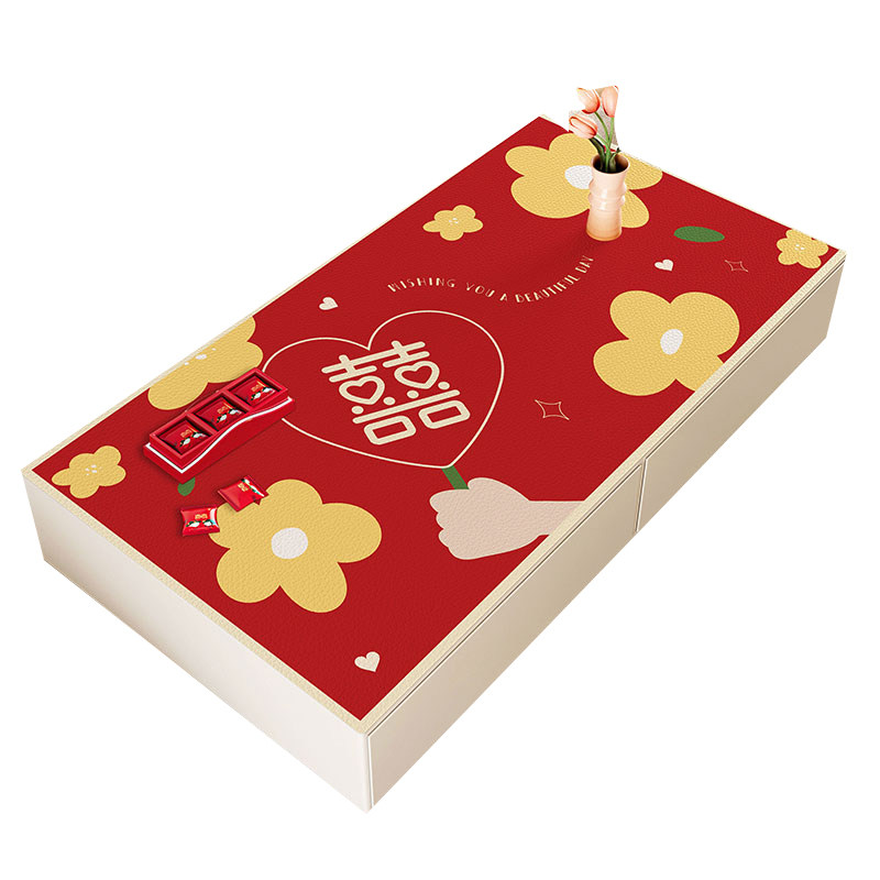 茶几垫结婚客厅高级感防油防水桌垫pvc防烫免洗长方形红色桌布,淘宝优惠券,粉丝福利购,淘宝优惠卷