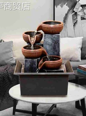 European fountain water living room desktop creative home