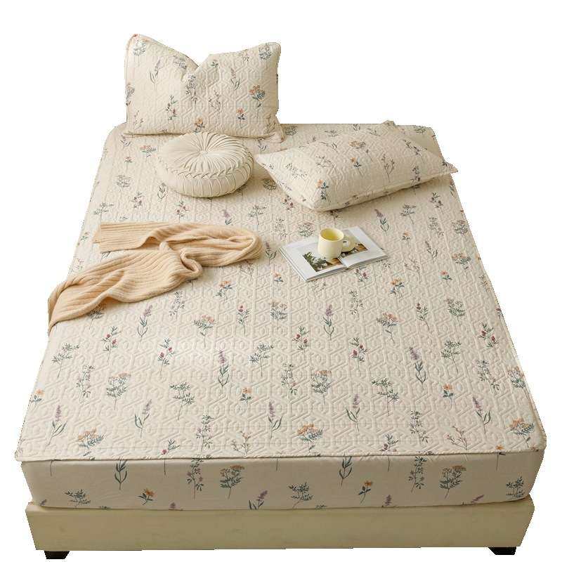 全棉夹棉床笠纯棉印花小清新床笠罩席梦思床垫保护床笠保护套,淘宝优惠券,粉丝福利购,淘宝优惠卷