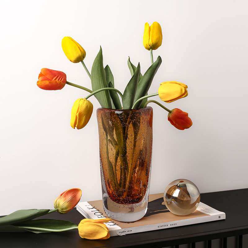 创意轻奢玻璃花瓶透明客厅餐桌干花摆件样板间艺术水培花瓶装饰品,淘宝优惠券,粉丝福利购,淘宝优惠卷