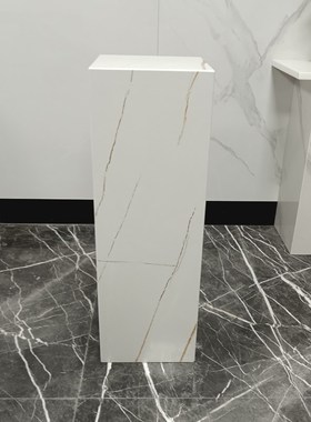 劳伦白金人造大理石装饰柱电视柜旁边落地摆件工艺品摆件底座摆台