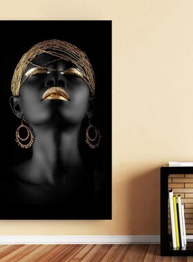Canvas Painting Wall Art Pictures prints Black woman on canv