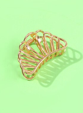 Simple hair comb claw clip, curly hair ornament, metal cut-o