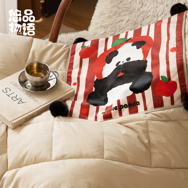 熊猫团子新年红色喜庆抱枕被两用枕头毯子二合一车载办公室午睡被,淘宝优惠券,粉丝福利购,淘宝优惠卷