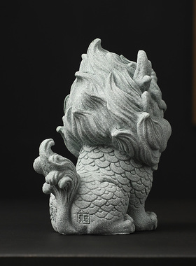国风麒麟摆件一对招财客厅桌面家居鱼缸造景茶宠装饰品工艺品礼品