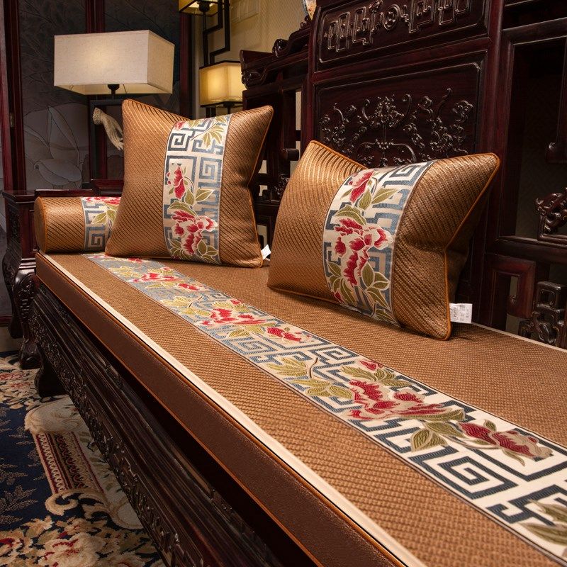 中式家用防滑藤席垫罩巾夏季冰藤沙发巾红木沙发凉席坐垫可,淘宝优惠券,粉丝福利购,淘宝优惠卷