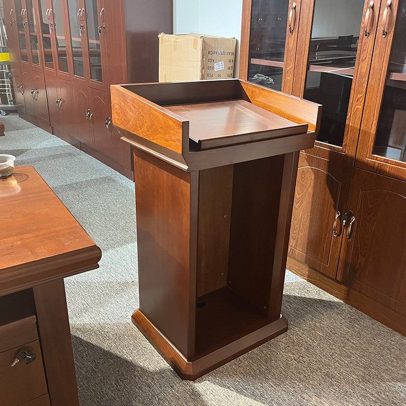 实木演讲台会议讲桌现代讲话接待迎宾台教师讲台胡桃色烤漆发言台,淘宝优惠券,粉丝福利购,淘宝优惠卷