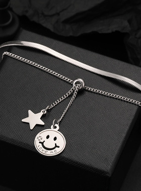 Personality smiling face Star Pendant male and female studen