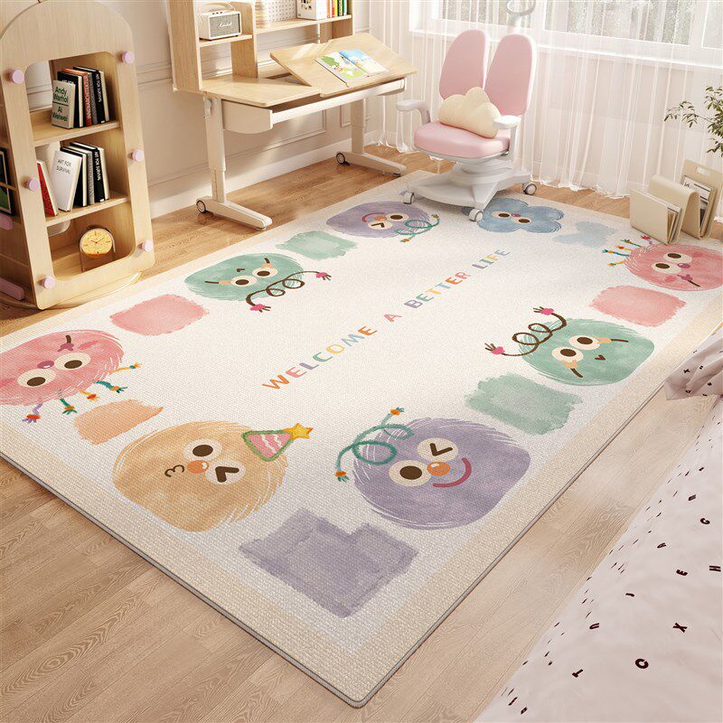 儿童房学习桌地毯卧室阅读区卡通电脑桌椅加厚毛绒地垫新款床边毯,淘宝优惠券,粉丝福利购,淘宝优惠卷