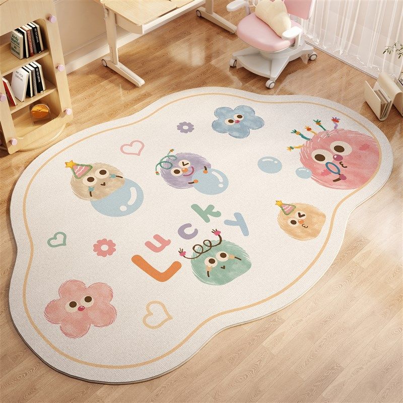 儿童房学习桌地毯卧室阅读区卡通电脑桌椅加厚毛绒地垫新款床边毯,淘宝优惠券,粉丝福利购,淘宝优惠卷