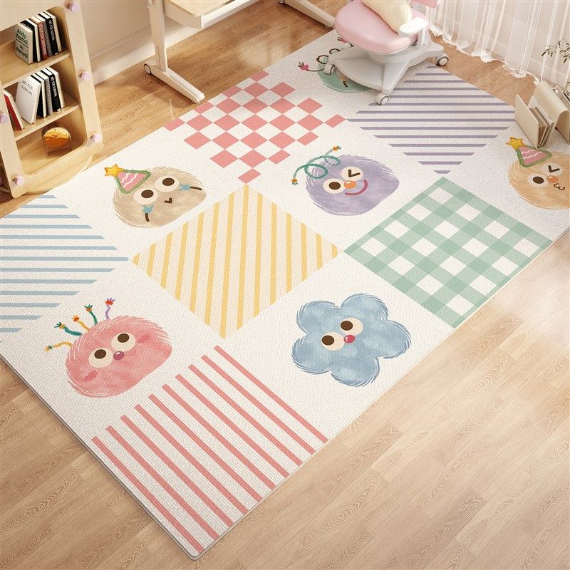 儿童房学习桌地毯卧室阅读区卡通电脑桌椅加厚毛绒地垫新款床边毯,淘宝优惠券,粉丝福利购,淘宝优惠卷