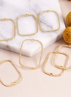 10pcs Alloy Open Back Bezel Pendants Rectangle Oval Round Fr
