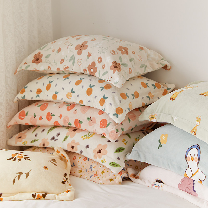 Moryio小清新枕面珊瑚绒冬季加厚保暖法兰绒单人枕头,淘宝优惠券,粉丝福利购,淘宝优惠卷