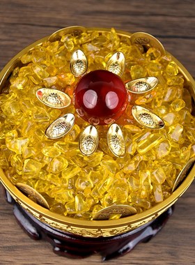 铜聚宝盆摆件纯黄铜存钱罐结婚大号铜制日进斗金沈万三客厅装饰品