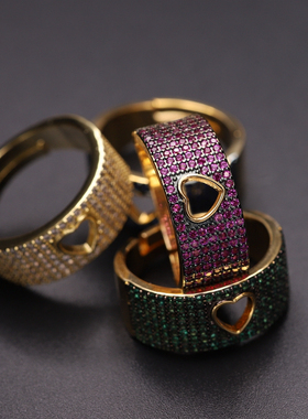 High Quality Fashion Unique Adjustable Ring Micro Paved Cubi