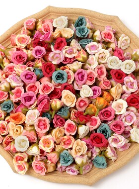 50PCs Silk Rose Artificial Flowers Head Mini Fake Flowers Fo