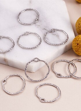 10pcs Alloy Open Back Bezel Pendants Rectangle Oval Round Fr