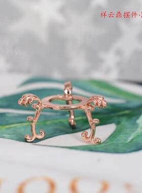 厂家直销水晶球金属底座现代祥云顶摆件客厅展示三角支架石头底托