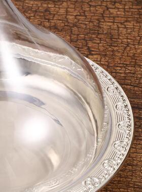 厂家直供纯色电镀工艺女式铁艺点心收纳盘简约款透明亚克力盖