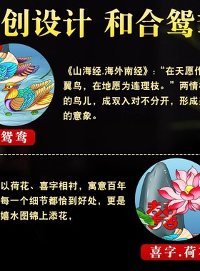 铜鸳鸯戏水牌挂件荷花牌一对夫妻和合和睦客厅卧室结婚新房床头