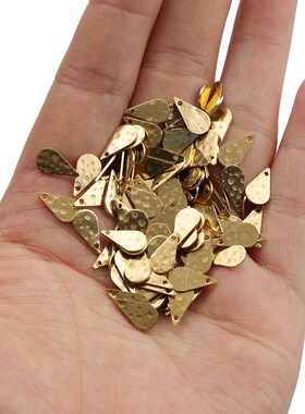 100pcs Wholesale Raw Brass Hammered Tiny Waterdrop Charms fo