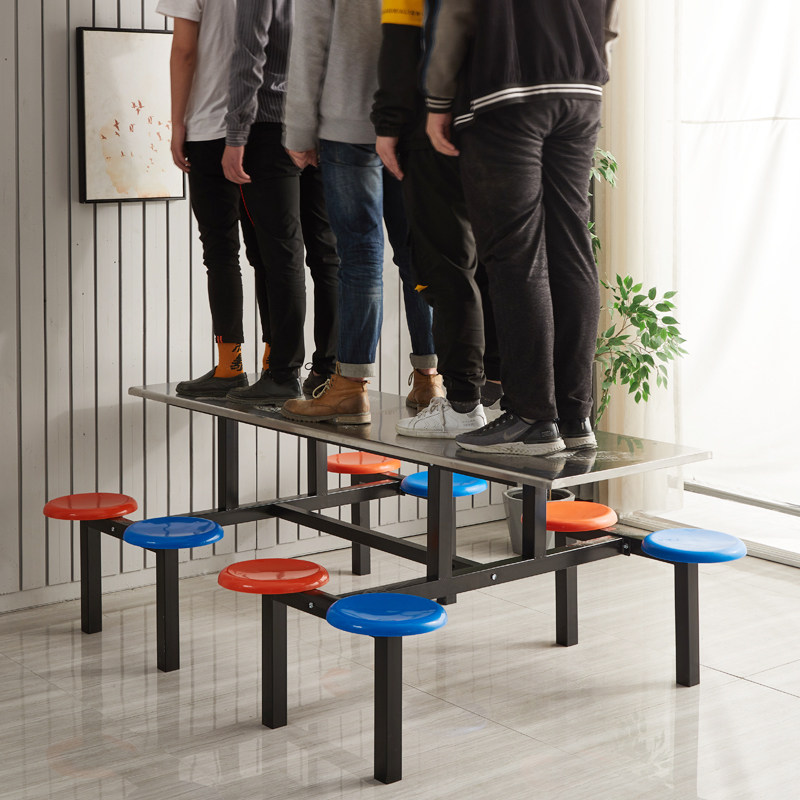 学校学生食堂餐桌椅人人8人员工地不锈钢连身餐桌快餐桌椅,淘宝优惠券,粉丝福利购,淘宝优惠卷