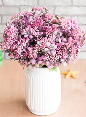 7 Branches green artificial berry flowers bouquet artificial