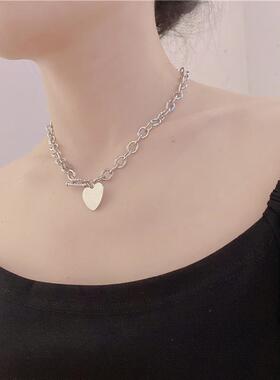 Short titanium steel love neckl clavicle chain ins cold wind
