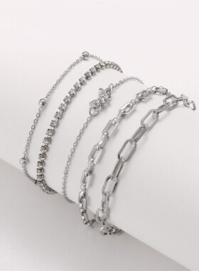 Mu Shang multi-layer brlet set crystal chain butterfly brlet