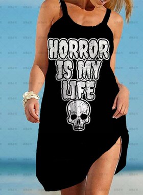 Punk Summer Dress Women Gothic 2022 Suspender Sleeveless Sku