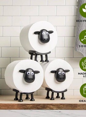 Sheep Toilet Paper Stand, Adorable Resin, Sheep Fabric Box,