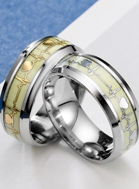 Fashion Stainless Steel Luminous Finger Ring for Women Men G