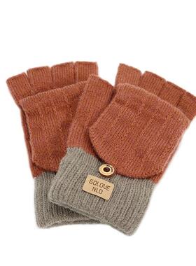 Fashion women fingerless winter gloves with finger protect c