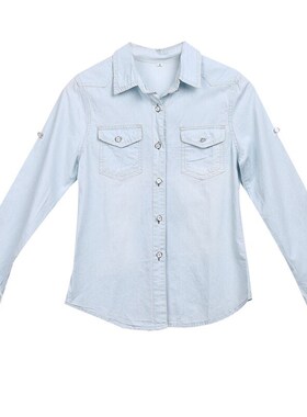 Women Girls New Fashion Casual Solid Blue Jean Soft Denim Lo