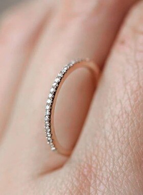 Delicate Micro Pave Zircon Rings For Women Trendy Chic Cryst