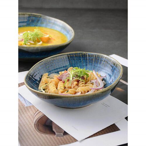 Kiln-Blue Ceramic Bowl Mediterranean Tableware - 图3