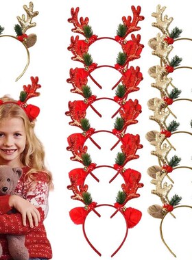 Christmas Headbands Sequins Reindeer Antlers Ears Hair Clips