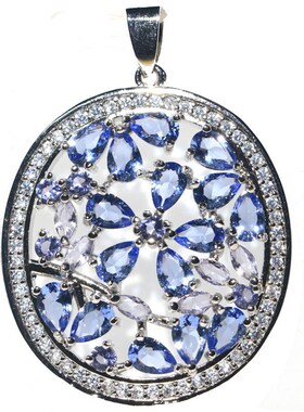 46x33mm Multi Color Blue Violet Tanzanite Iolite Tourmaline